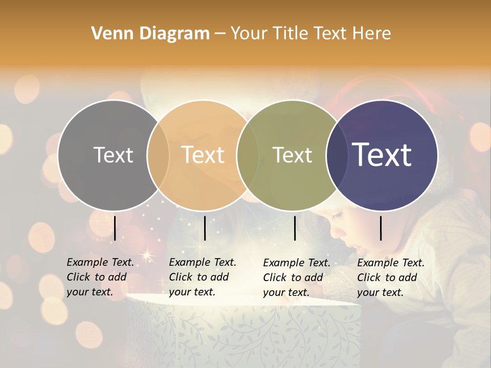 A Woman And A Child Are Looking At A Present PowerPoint Template