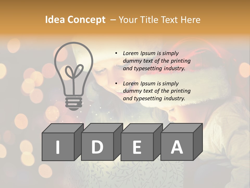 A Woman And A Child Are Looking At A Present PowerPoint Template