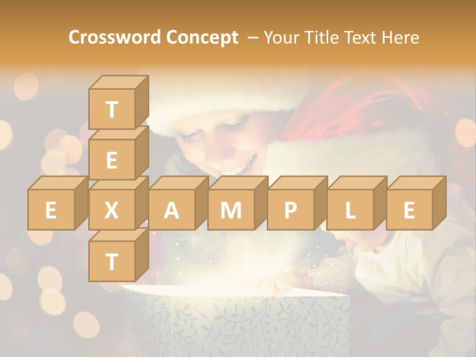 A Woman And A Child Are Looking At A Present PowerPoint Template