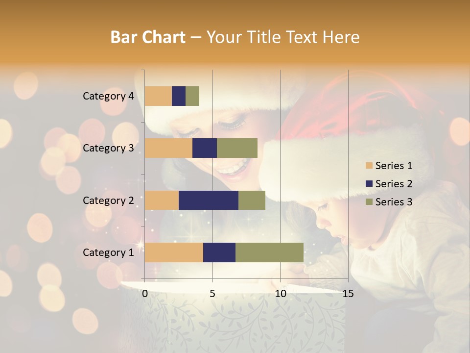 A Woman And A Child Are Looking At A Present PowerPoint Template