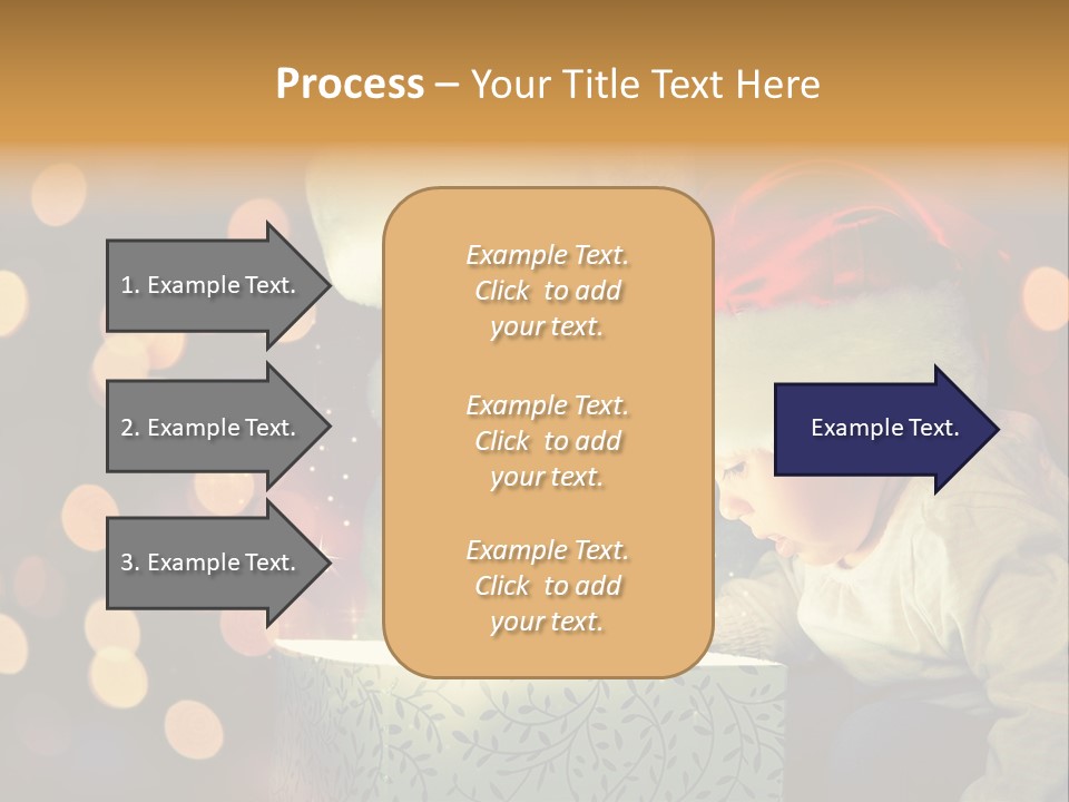 A Woman And A Child Are Looking At A Present PowerPoint Template