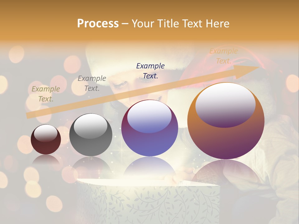 A Woman And A Child Are Looking At A Present PowerPoint Template