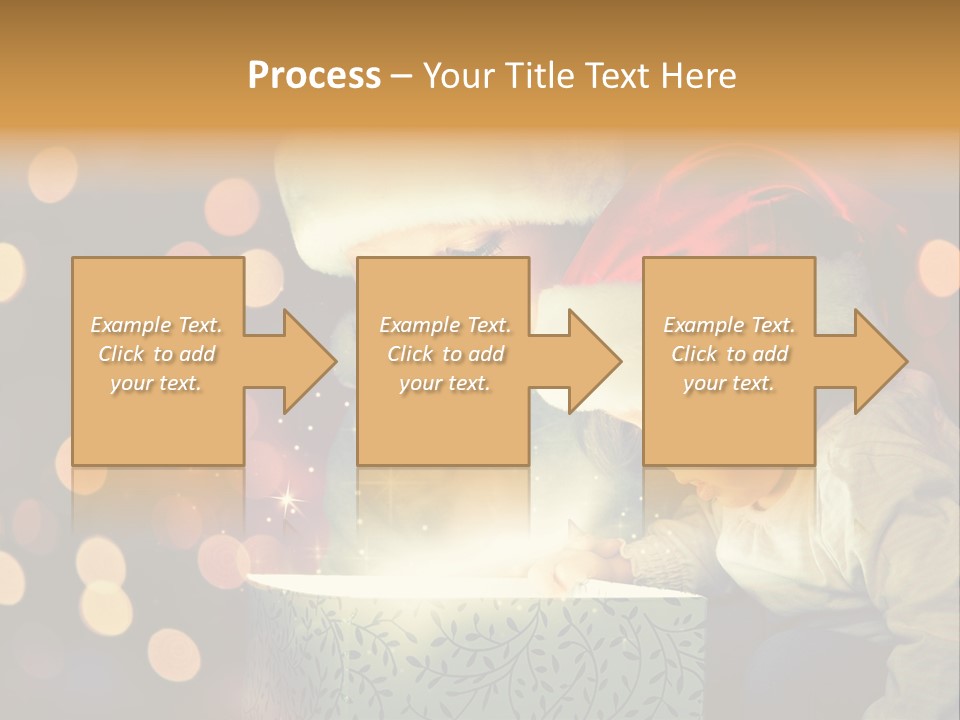 A Woman And A Child Are Looking At A Present PowerPoint Template