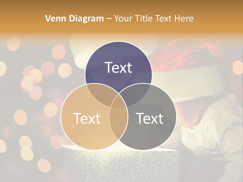 A Woman And A Child Are Looking At A Present PowerPoint Template