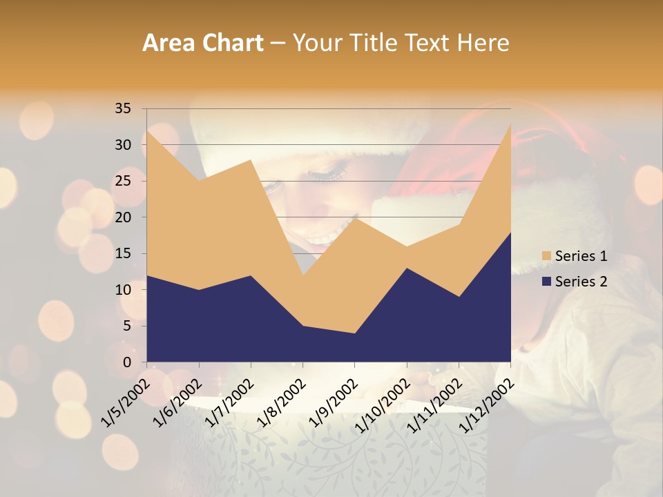 A Woman And A Child Are Looking At A Present PowerPoint Template