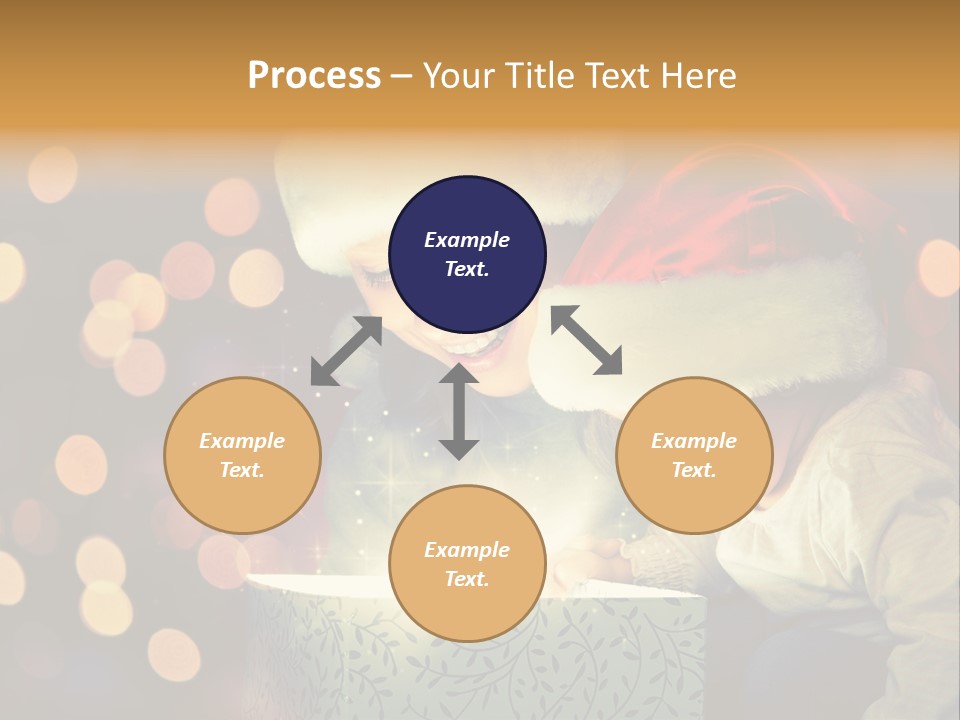 A Woman And A Child Are Looking At A Present PowerPoint Template