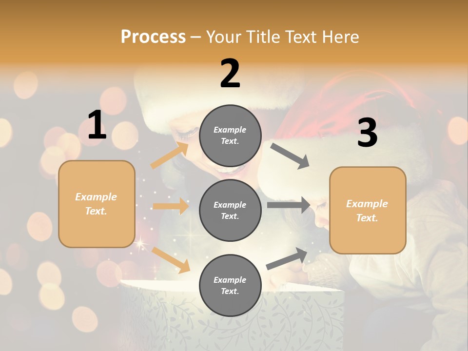 A Woman And A Child Are Looking At A Present PowerPoint Template