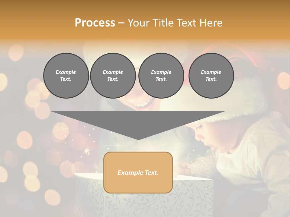 A Woman And A Child Are Looking At A Present PowerPoint Template