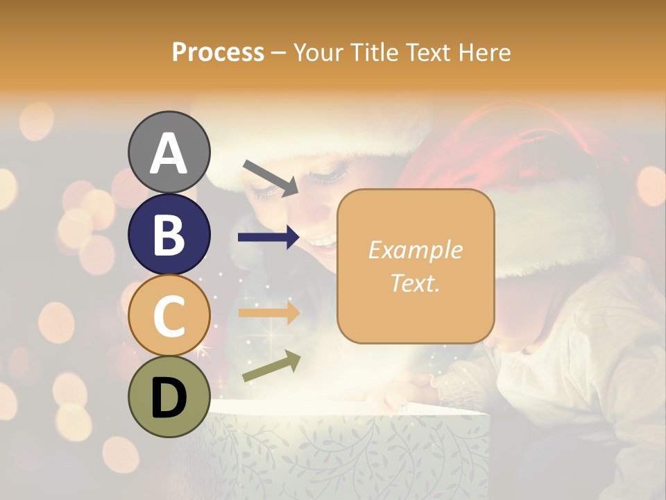 A Woman And A Child Are Looking At A Present PowerPoint Template