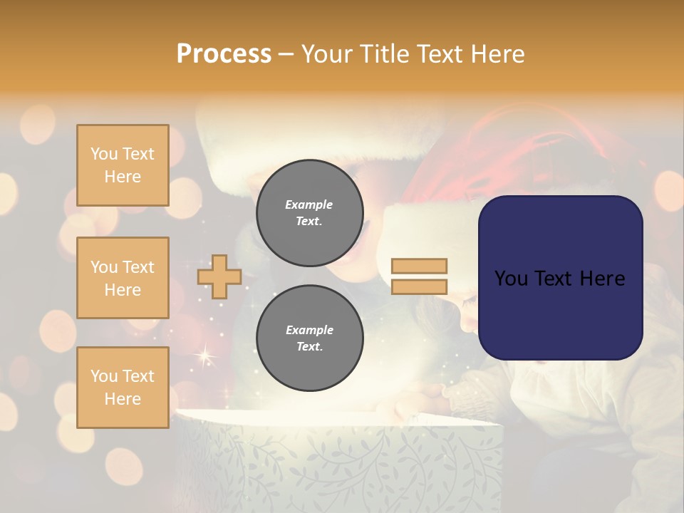 A Woman And A Child Are Looking At A Present PowerPoint Template