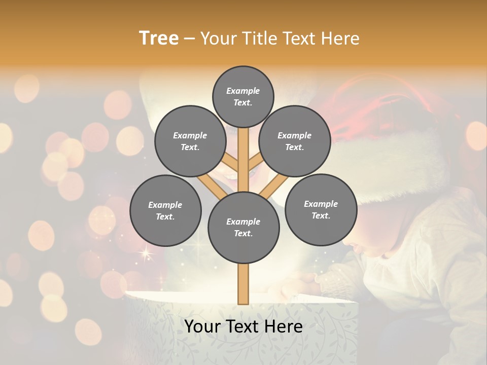 A Woman And A Child Are Looking At A Present PowerPoint Template