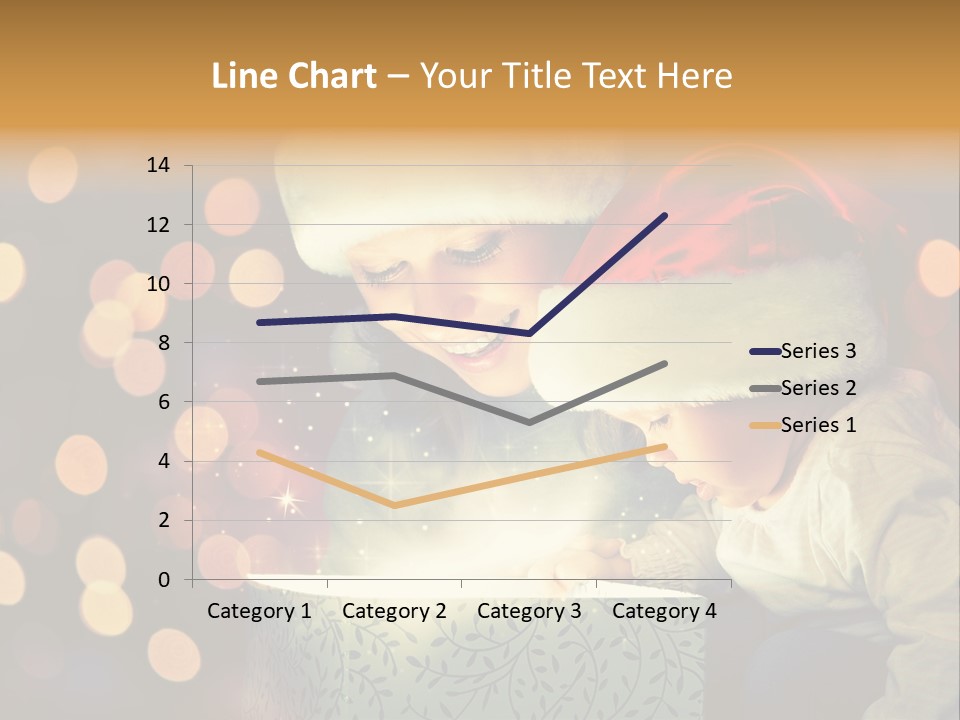 A Woman And A Child Are Looking At A Present PowerPoint Template