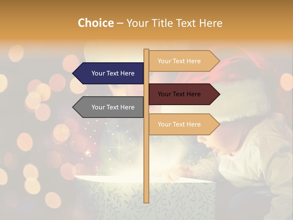 A Woman And A Child Are Looking At A Present PowerPoint Template