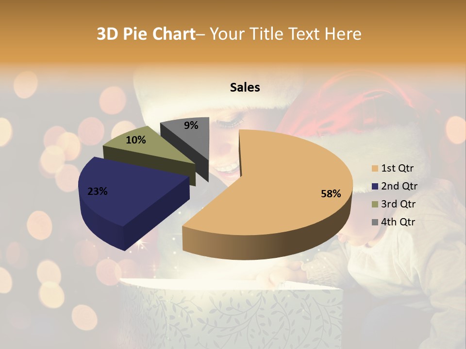 A Woman And A Child Are Looking At A Present PowerPoint Template