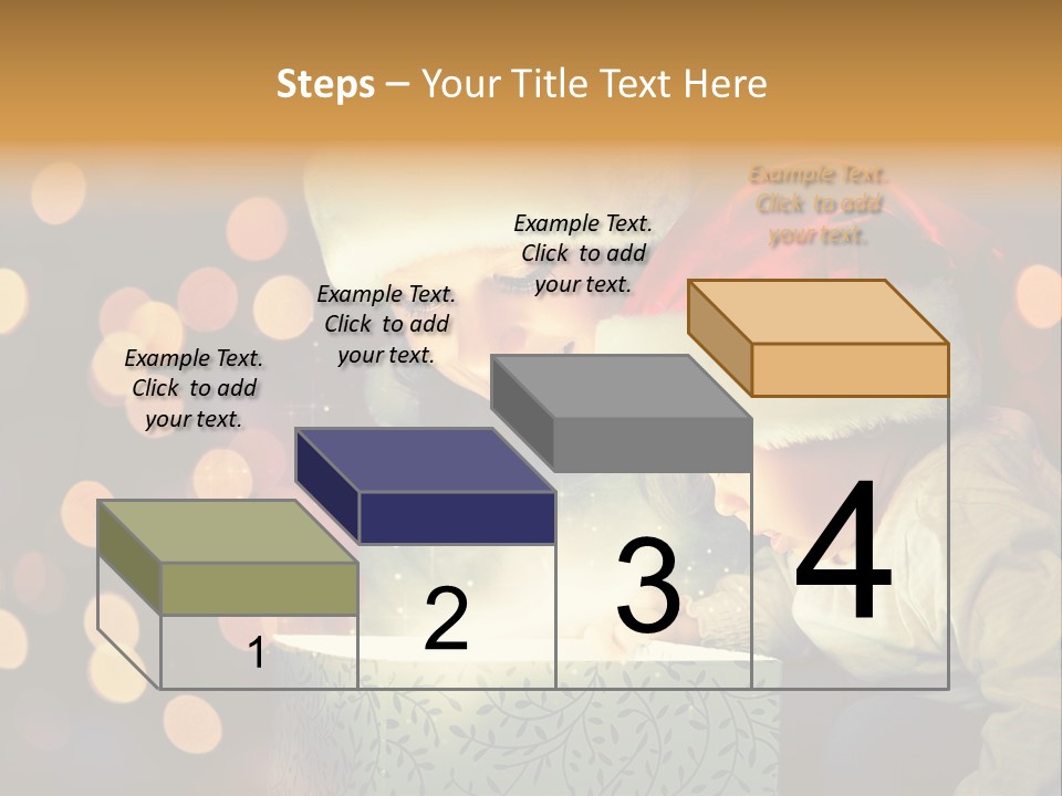 A Woman And A Child Are Looking At A Present PowerPoint Template