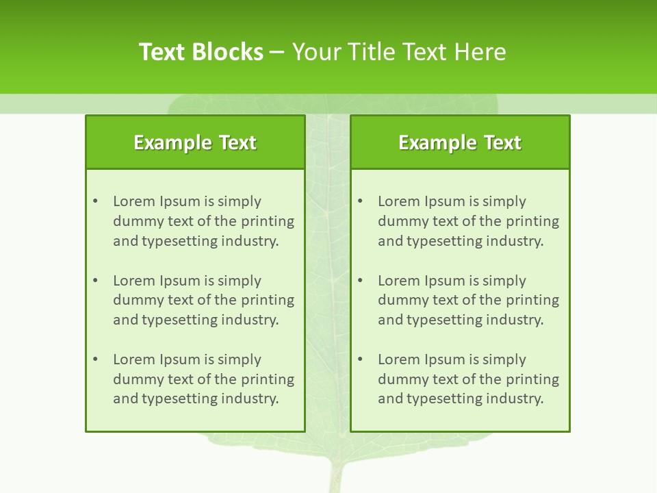 Closeup Leaf Melisa PowerPoint Template