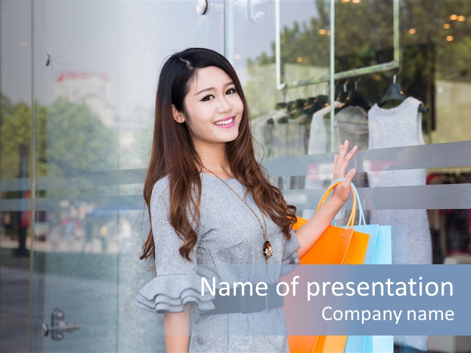 Woman Buy Happiness PowerPoint Template