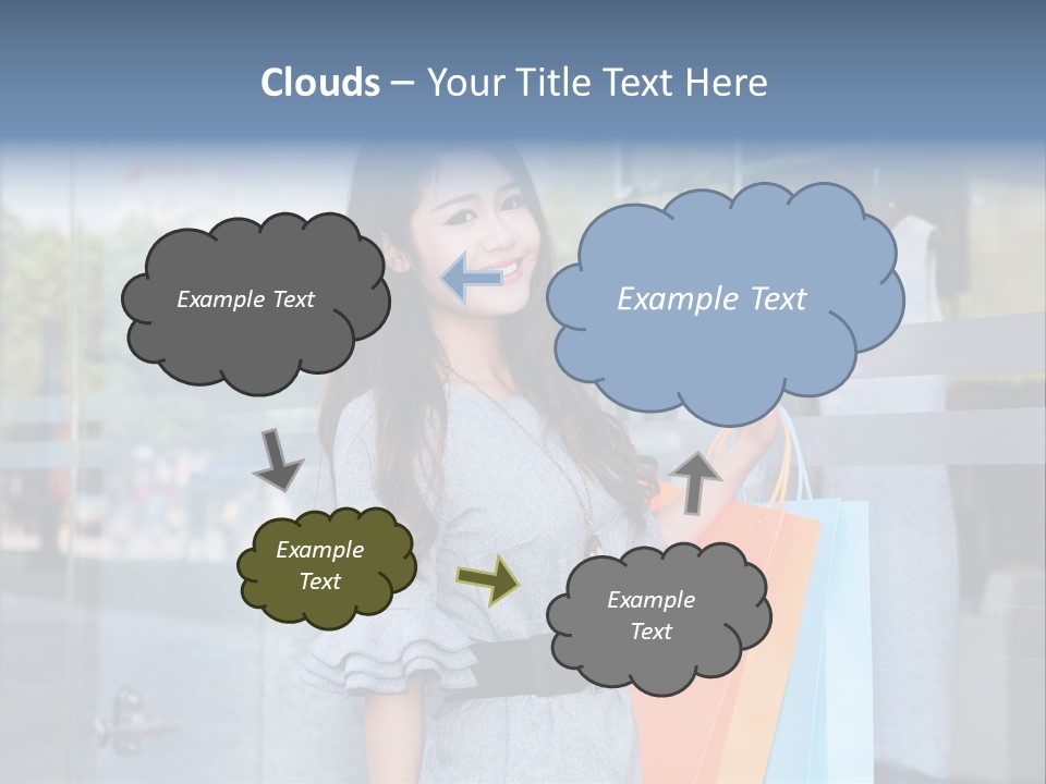 Woman Buy Happiness PowerPoint Template