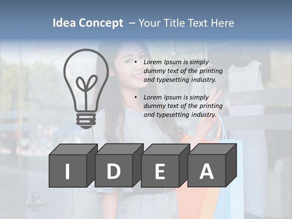 Woman Buy Happiness PowerPoint Template