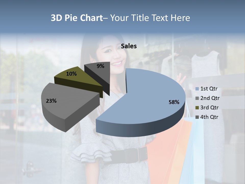 Woman Buy Happiness PowerPoint Template