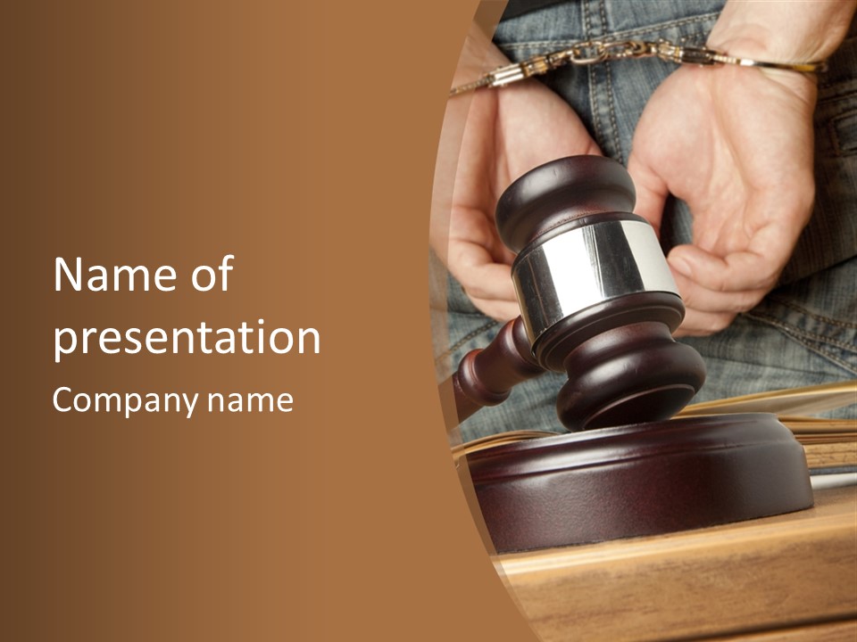 Criminal Gavel Magistrate PowerPoint Template