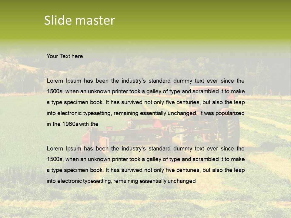 Field Windrow Agricultural PowerPoint Template