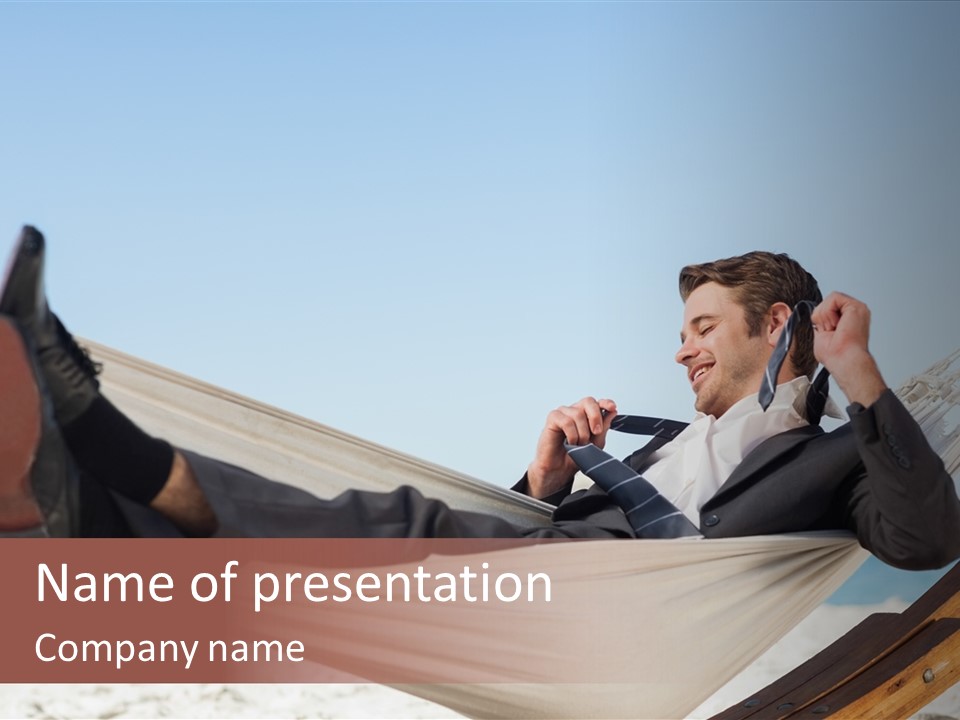 Outdoors Handsome Hammock PowerPoint Template