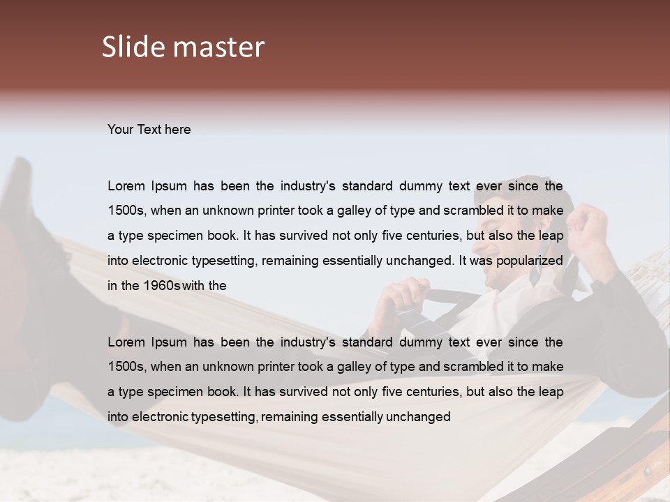 Outdoors Handsome Hammock PowerPoint Template