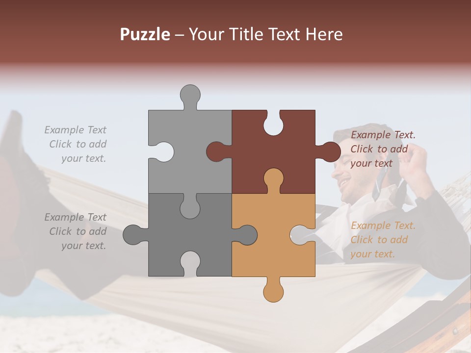 Outdoors Handsome Hammock PowerPoint Template