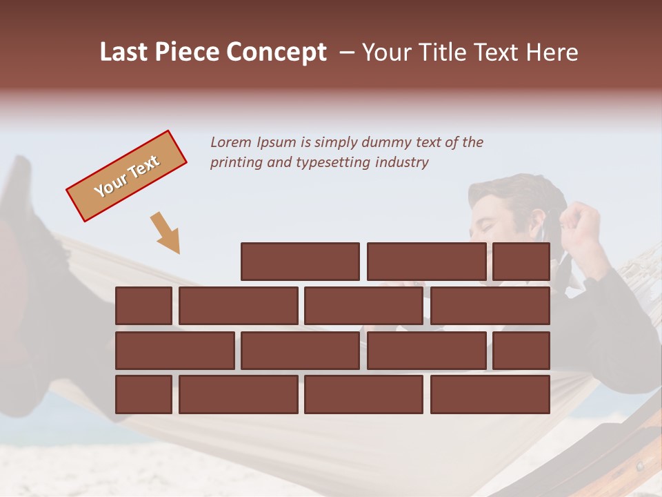 Outdoors Handsome Hammock PowerPoint Template