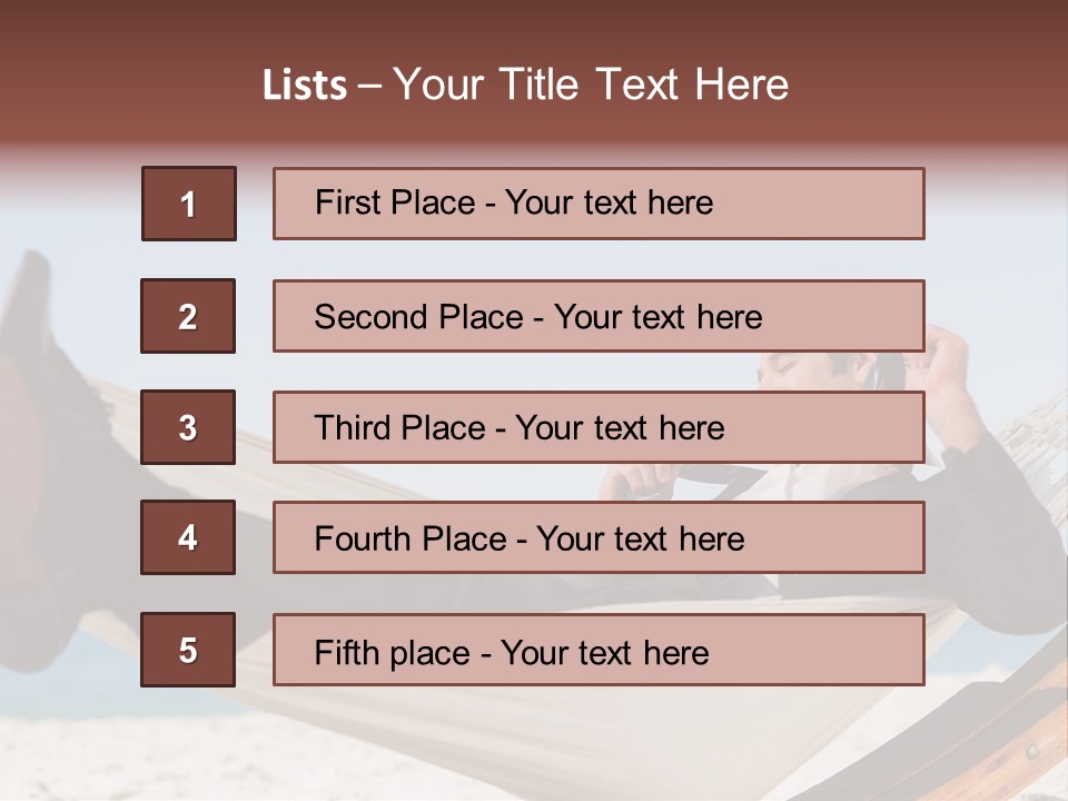 Outdoors Handsome Hammock PowerPoint Template