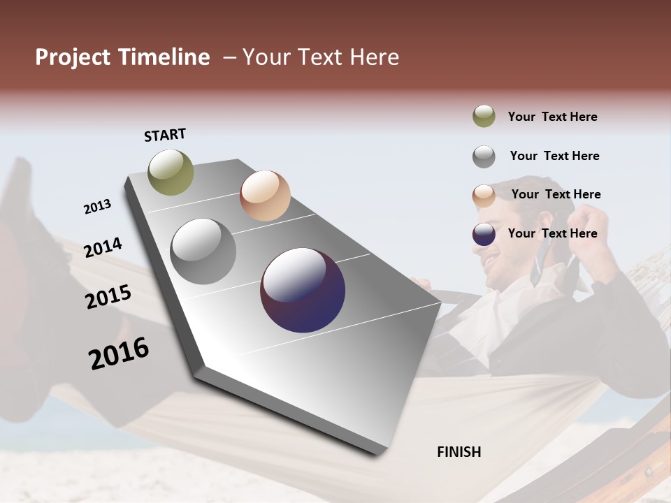 Outdoors Handsome Hammock PowerPoint Template
