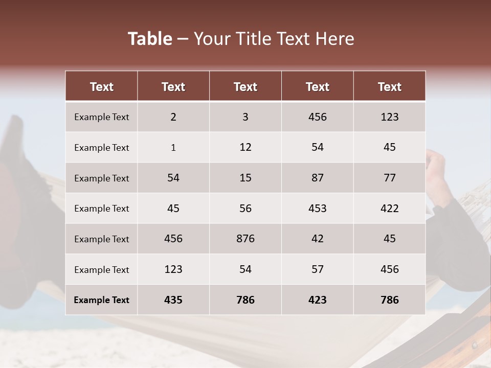 Outdoors Handsome Hammock PowerPoint Template