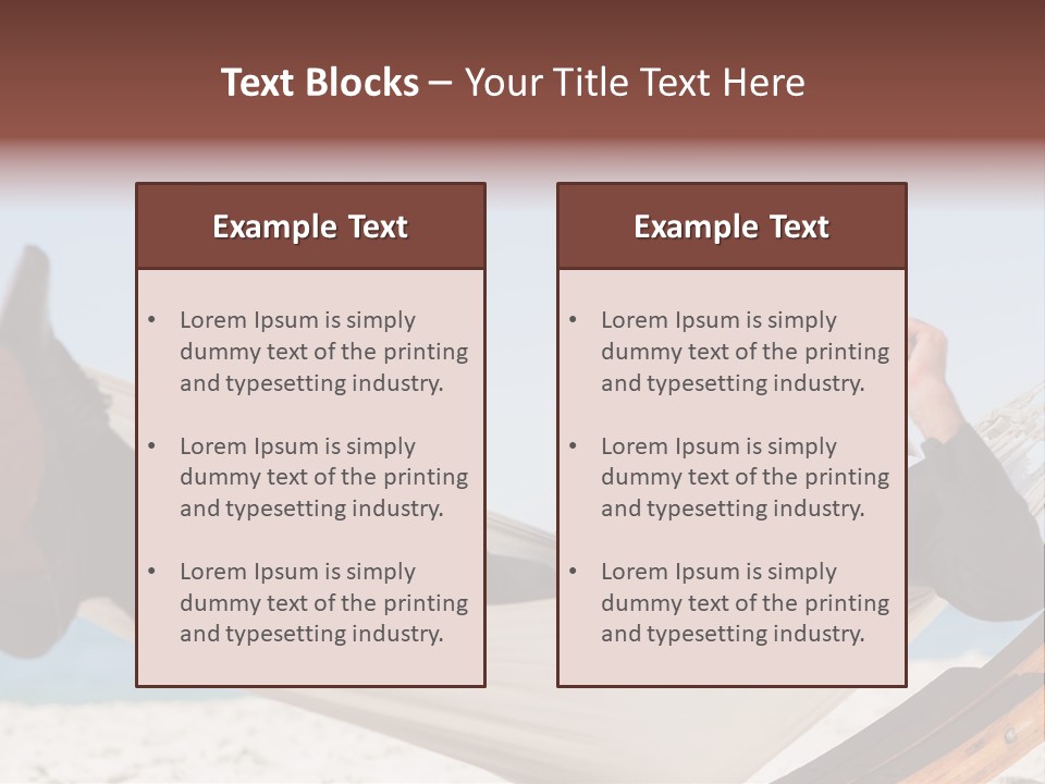 Outdoors Handsome Hammock PowerPoint Template