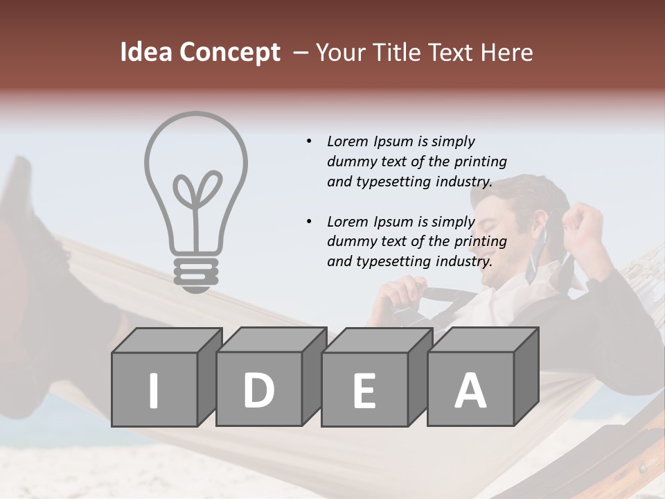 Outdoors Handsome Hammock PowerPoint Template