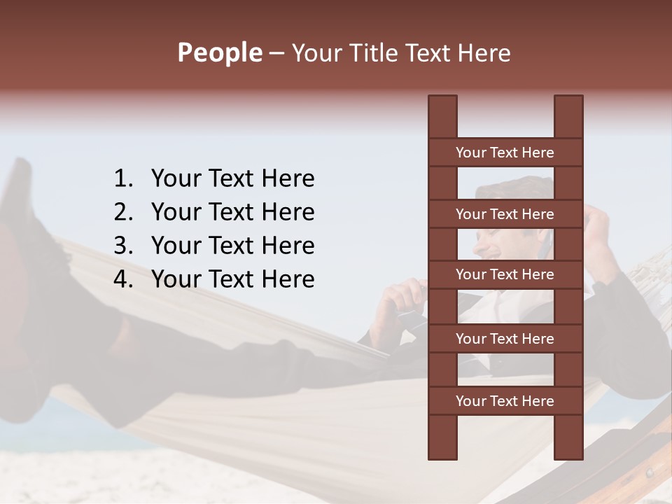 Outdoors Handsome Hammock PowerPoint Template