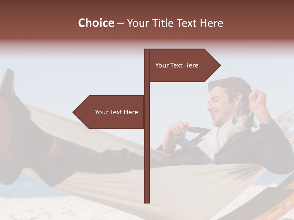 Outdoors Handsome Hammock PowerPoint Template