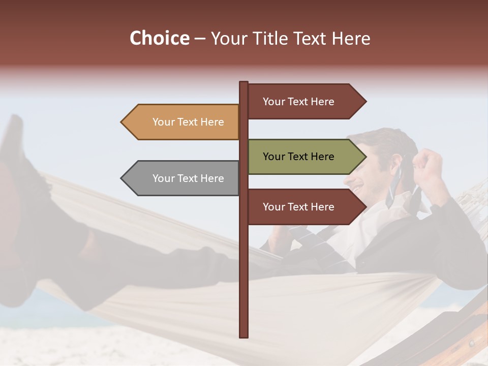 Outdoors Handsome Hammock PowerPoint Template