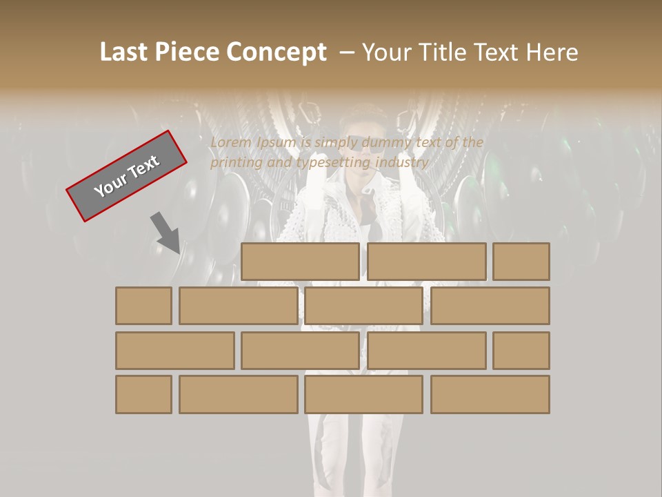 A Man Standing On A Stage With Lots Of Balloons In The Background PowerPoint Template