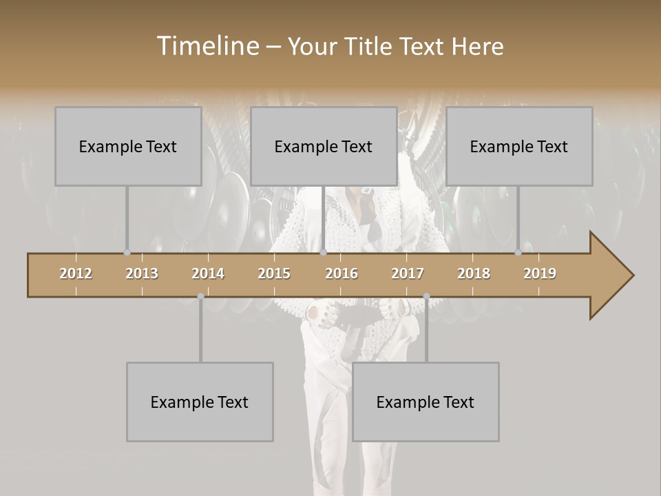 A Man Standing On A Stage With Lots Of Balloons In The Background PowerPoint Template