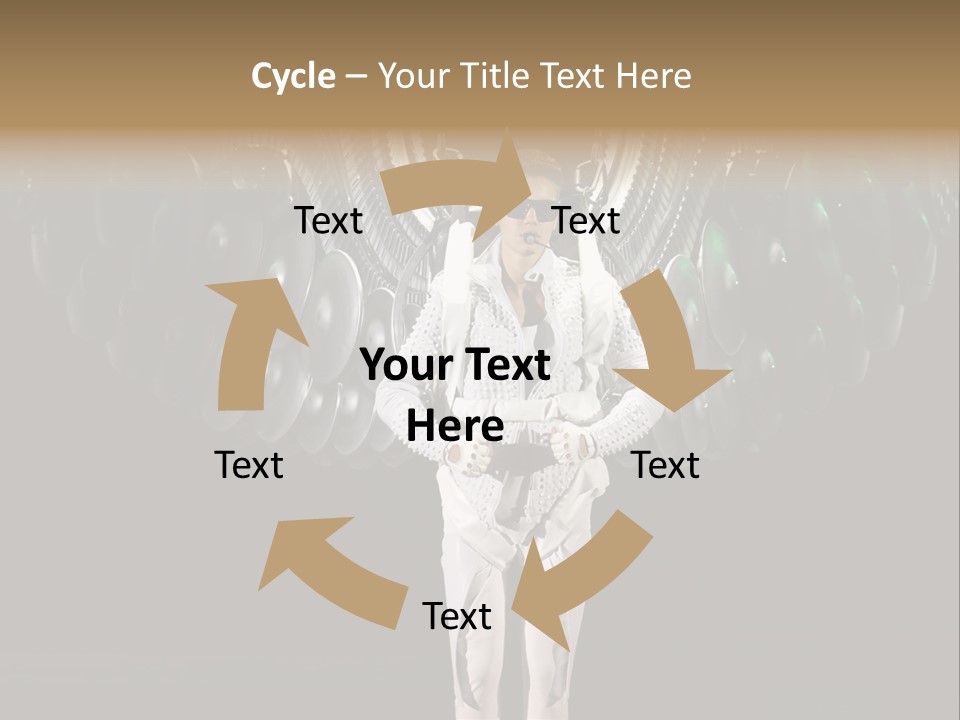 A Man Standing On A Stage With Lots Of Balloons In The Background PowerPoint Template