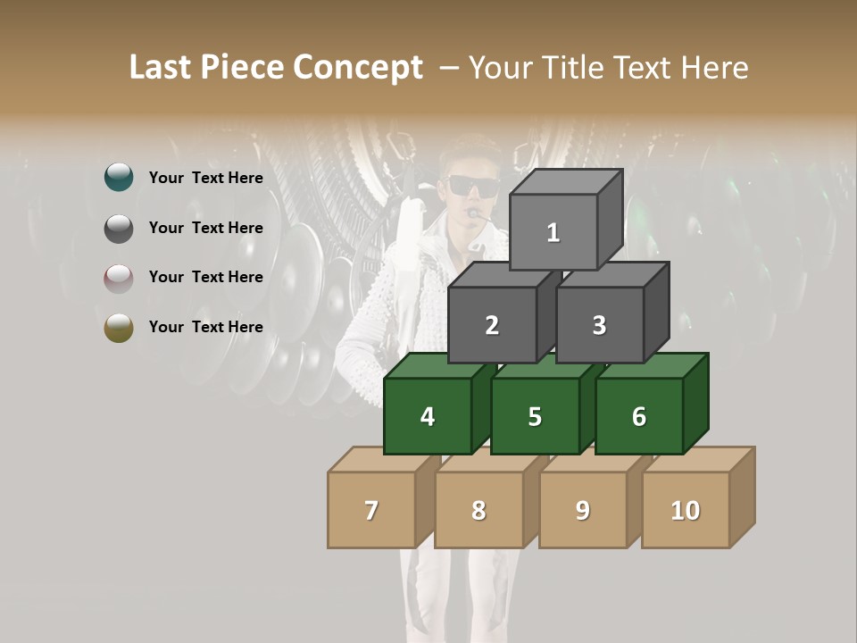 A Man Standing On A Stage With Lots Of Balloons In The Background PowerPoint Template