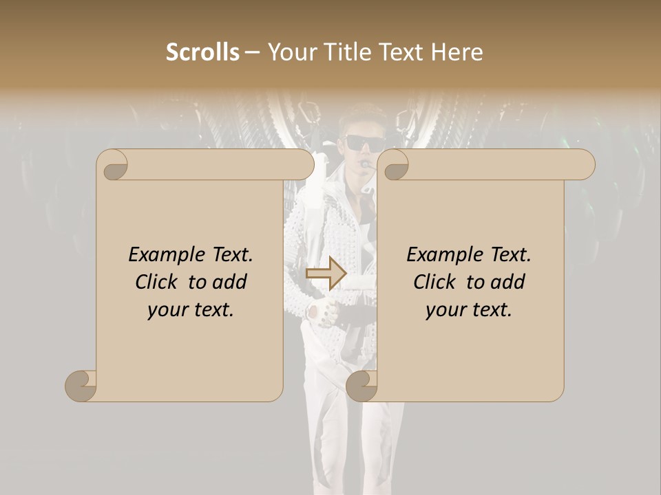 A Man Standing On A Stage With Lots Of Balloons In The Background PowerPoint Template