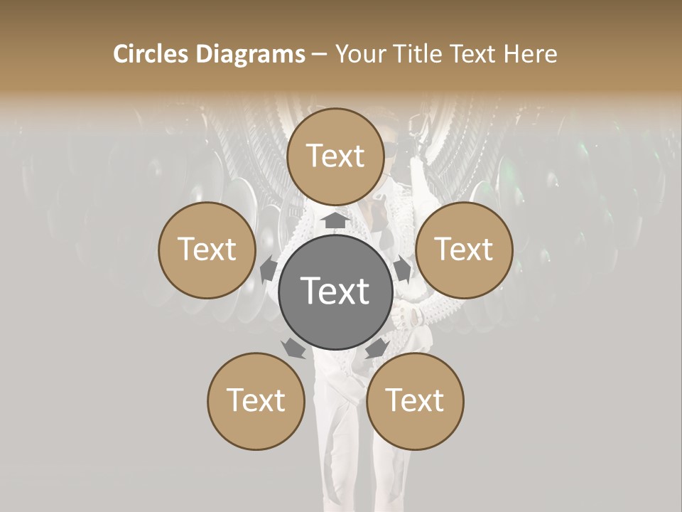 A Man Standing On A Stage With Lots Of Balloons In The Background PowerPoint Template