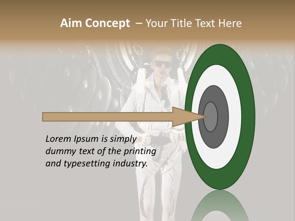 A Man Standing On A Stage With Lots Of Balloons In The Background PowerPoint Template