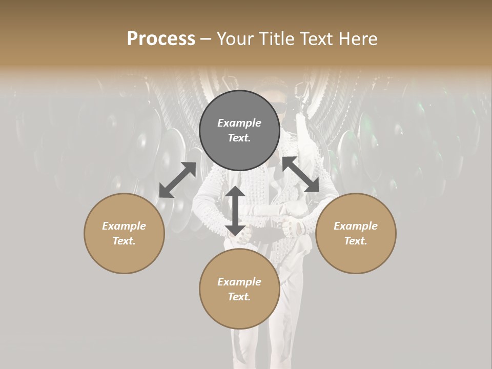 A Man Standing On A Stage With Lots Of Balloons In The Background PowerPoint Template