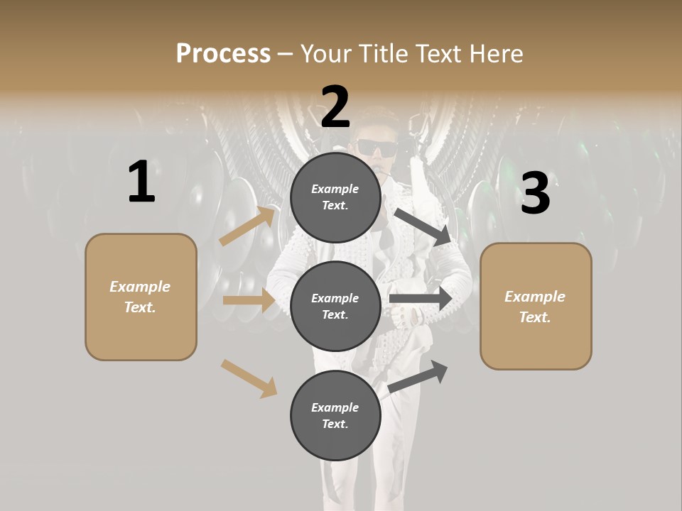 A Man Standing On A Stage With Lots Of Balloons In The Background PowerPoint Template