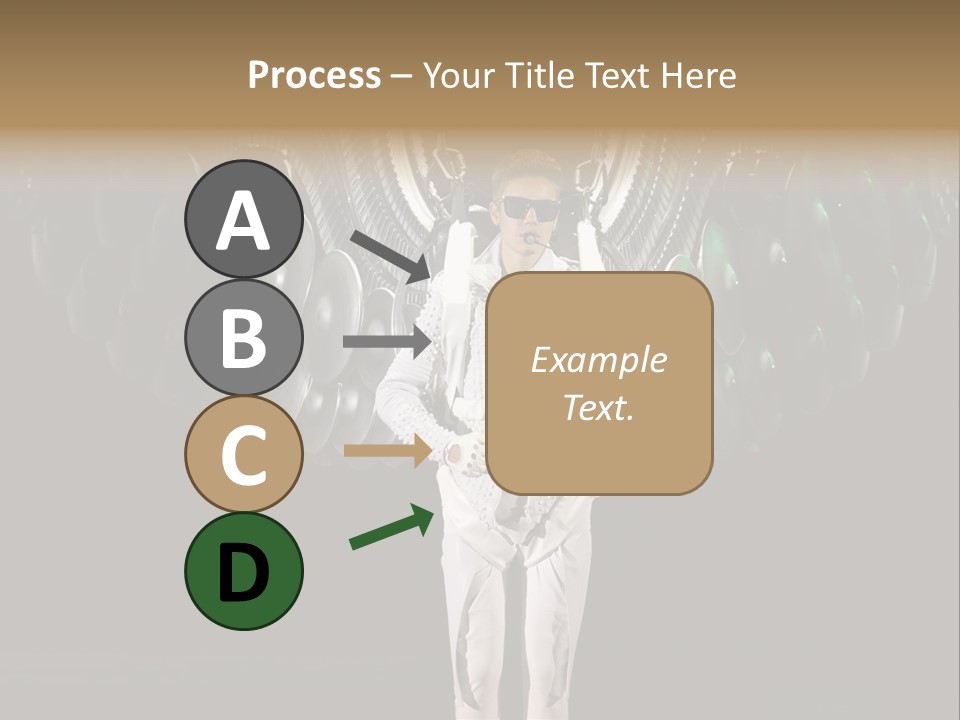 A Man Standing On A Stage With Lots Of Balloons In The Background PowerPoint Template