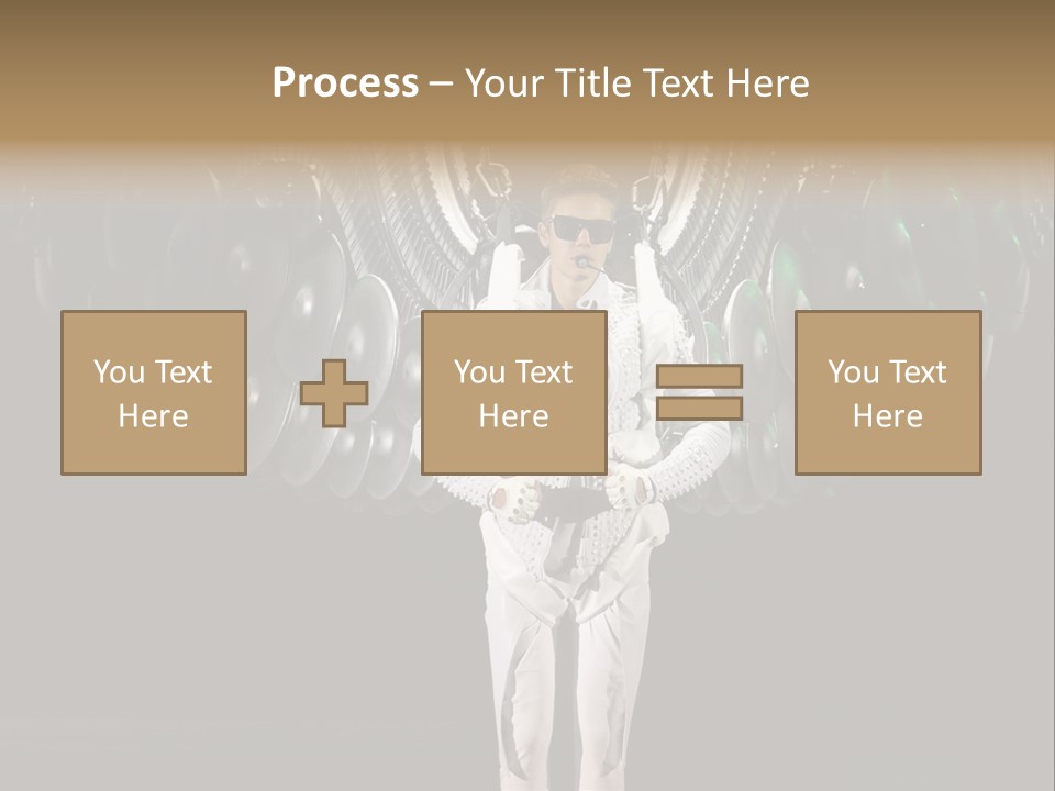 A Man Standing On A Stage With Lots Of Balloons In The Background PowerPoint Template