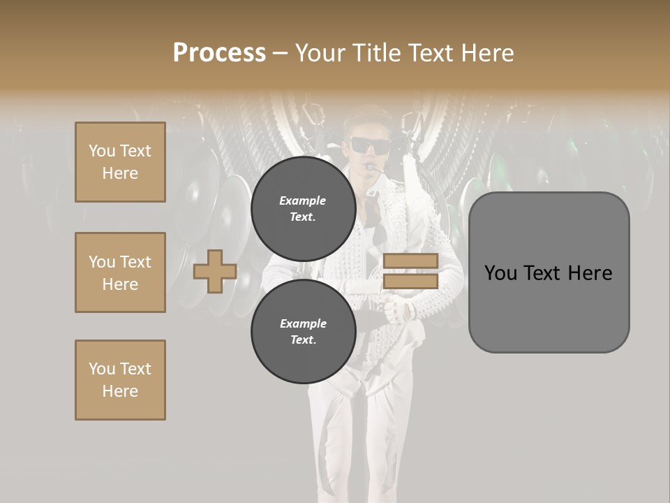 A Man Standing On A Stage With Lots Of Balloons In The Background PowerPoint Template